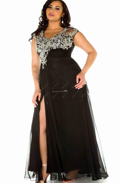 black long sleeve lace evening dresses party for weddings sexy plus size women ladies elegant
