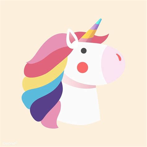 A Pink And Yellow Unicorn With A Rainbow Horn On Its Head Standing In