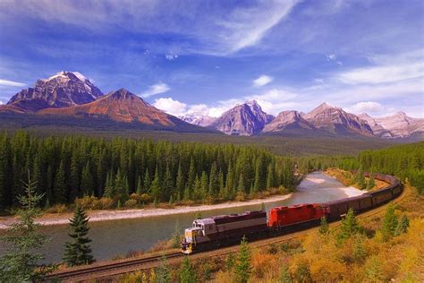 Train In Banff National Park Photograph By Carson Ganci