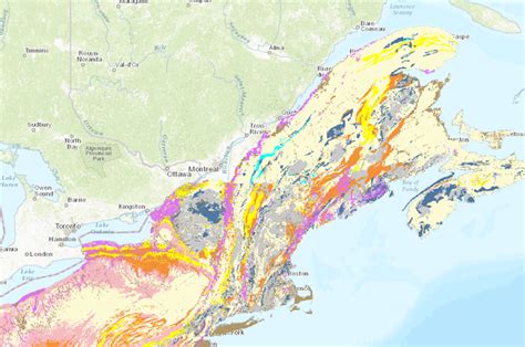 Bedrock Geology Northern Appalachiansacadians Data Basin
