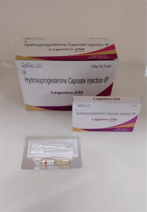hydroxyprogesterone caproate500 mg injection packaging size 2ml vial dose 250 at rs 105