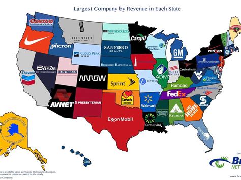 This Map Shows The Largest Company By Revenue In Every State Business