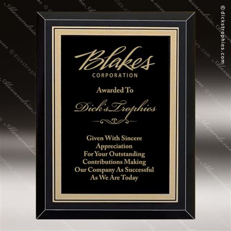 Engraved Black Plaque Glass Black Brass Plate Award Tropar Airflyte