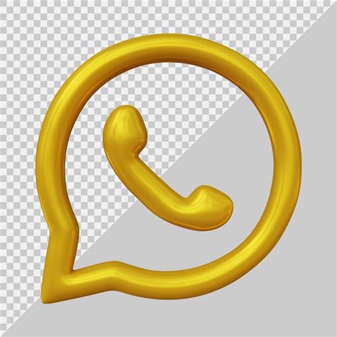 Premium PSD 3d Rendering Of Whatsapp Icon Social Media With Golden Style