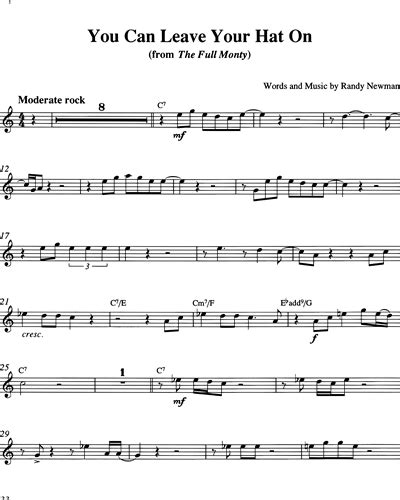 You Can Leave Your Hat On Sheet Music By Randy Newman Nkoda Free Days Trial