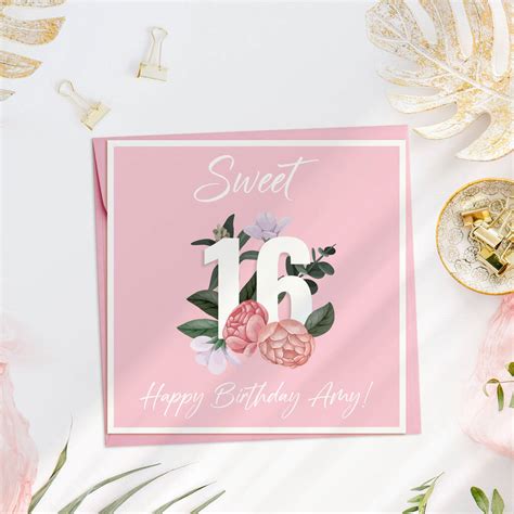 Sweet 16th Birthday Card By Lisa Marie Designs