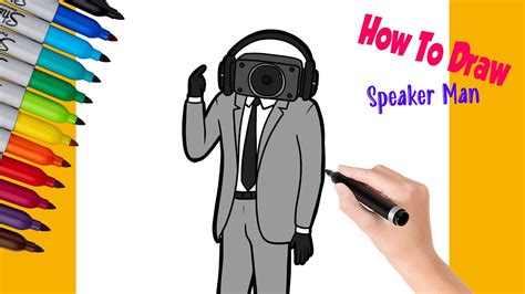 How To Draw Speaker Man From Skibidi Toilet Step By Step Tutorial Drawing Easy Youtube