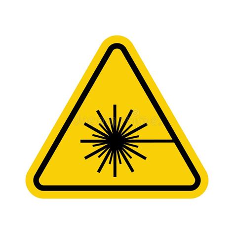 Laser Hazard Sign Warning Yellow Triangle Do Not Look Into The Laser