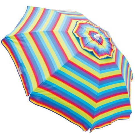 Rio Beach 6 Ft Tilt Beach Umbrella With Wind Vent Rainbow Stripe