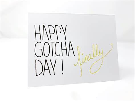 Happy Gotcha Day Finally Card And Envelope Adoption Etsy