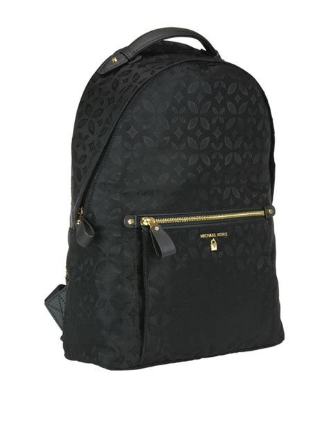 Michael Kors Kelsey Black Floral Nylon Large Backpack Backpacks