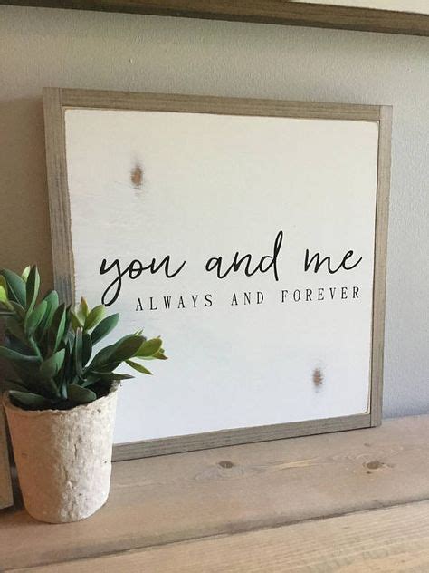 You And Me 1x1 Always And Forever Sign Hand Painted Wooden Framed Sign