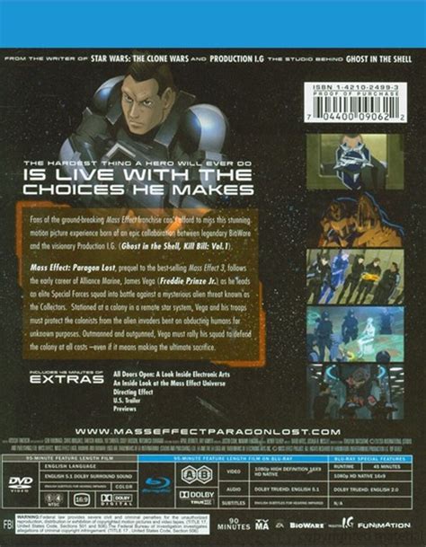 Mass Effect Paragon Lost Blu Ray Dvd Combo Blu Ray