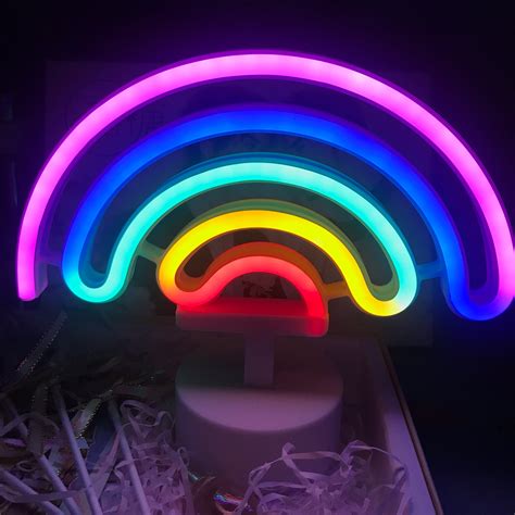 Kawaii Cute Rainbow Neon Led Rainbow Light Lamp Home Decor