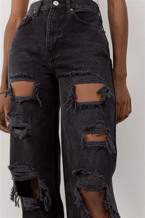 bdg black high rise baggy ripped jeans urban outfitters uk ripped jeans outfit cute ripped