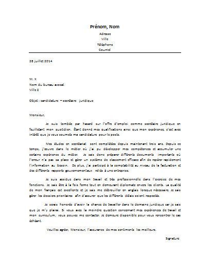 lettre de motivation assistante juridique - Modele de ...