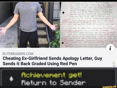 Elitereaderscom Cheating Ex Girlfriend Sends Apology Letter Guy Sends It Back Graded Using Red