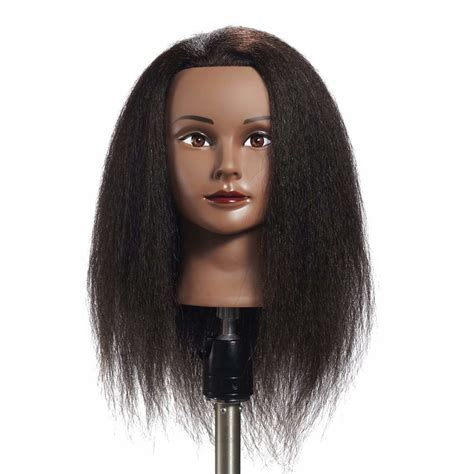 100 Real Hair Hairdresser Training Doll Head Manikin Afro Mannequin