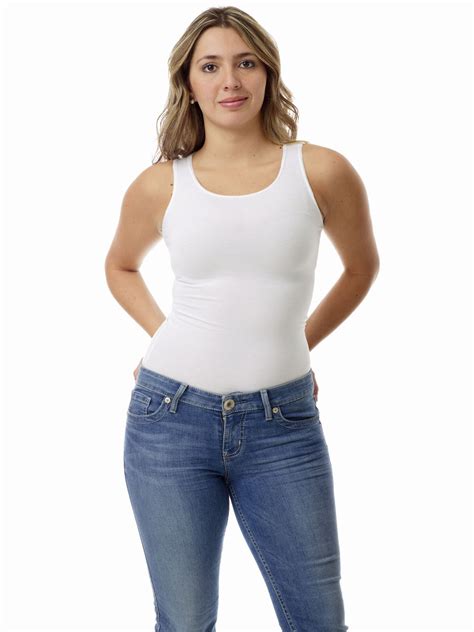 underworks women s ultra light cotton spandex compression tank medium white sizes small 32