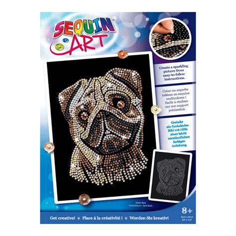 Sequin Art Sequin Pug Portrait Senior Craft And Hobbies From Crafty