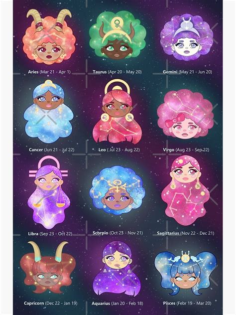 Zodiac Girls Poster Poster For Sale By Poppipan Redbubble