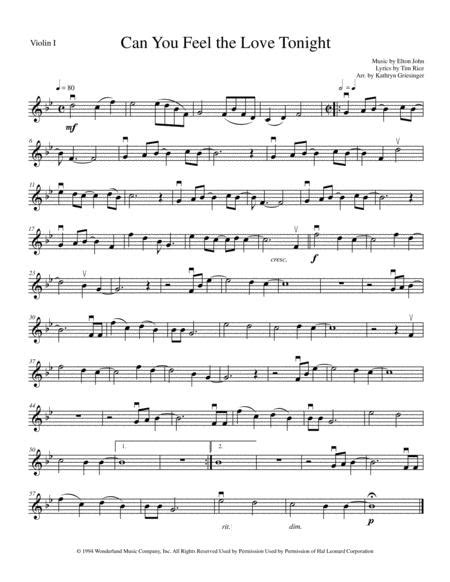 Can You Feel The Love Tonight By Elton John Digital Sheet Music For