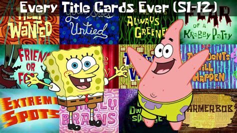 Every Spongebob Title Card Ever Season 1 12 Youtube