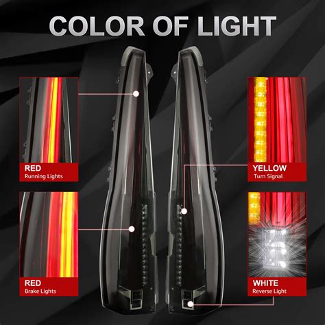 Mostplus Led Tail Lights Rear Compatible For 2007 2014 Chevy Tahoe