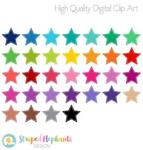 Star Clip Art Stars Digital Clipart Instant Download Etsy Clip Art