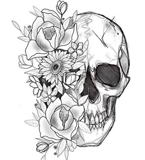 Thisnthat Floral Skull Tattoos Skull Art Tattoo Skull Tattoo Design