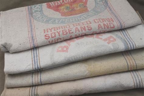This sweet feedsack collection is presented in a cheery color palette of vivacious red, classic blue, white, spring green and sunny yellow. lot antique striped heavy cotton feed sacks grain bags ...