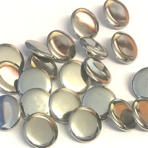 6 Pack Metal Button Silver Buttons Silver Metal Buttons Etsy Uk