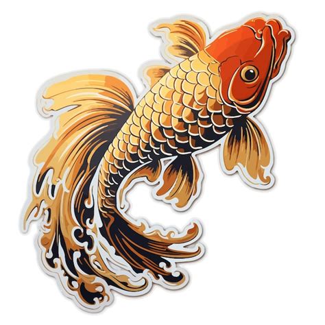 Premium Vector Gold Koi Fish