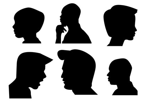 Face silhouette, Silhouette illustration, Face vector