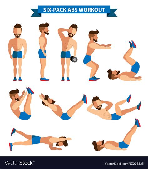 Six Pack Abs Workout For Men For Men Exereise At Vector Image