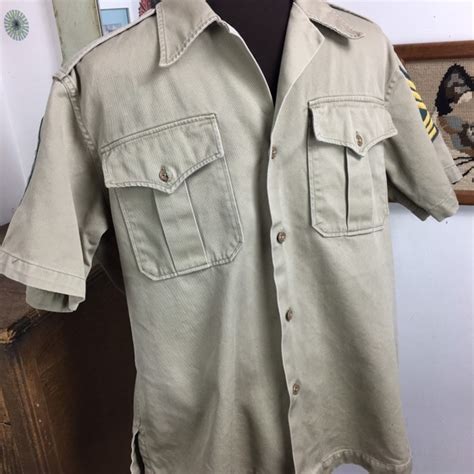 Vintage U S Army Field Khaki Shirt Short Sleeve Button Front Etsy