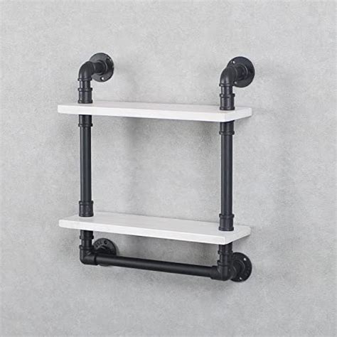 Industrial Pipe Shelving Bathroom Shelves Wall Mounted 2 Layer 24in
