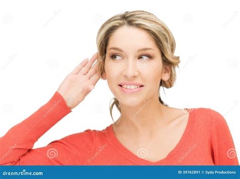 Woman Listening Gossip Stock Image Image Of Blab Happy 39762891