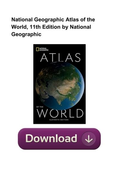 National Geographic Atlas Of The World 11th Edition By