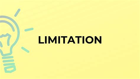 What Is The Meaning Of The Word Limitation Youtube