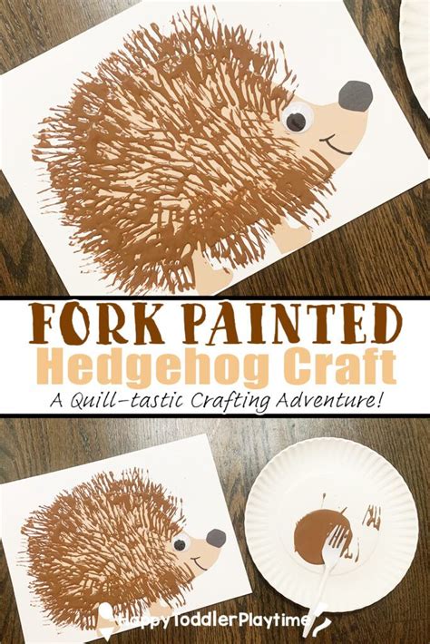 Fork Painted Hedgehog Craft Happy Toddler Playtime Hibernation