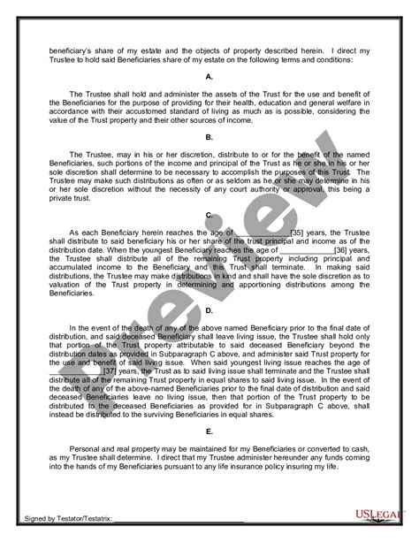 Washington Legal Last Will And Testament Form For Married Person With