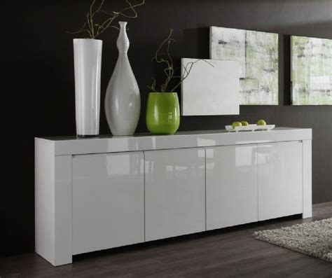 Rimini Collection Four Door Sideboard White Gloss White Sideboard