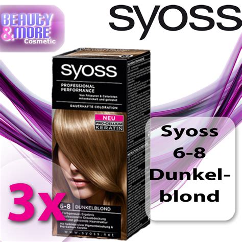 3x Schwarzkopf Syoss Haarfarbe 6 8 Dunkelblond Ebay