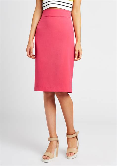 Paniz Straight Skirt With Back Zipper Straight Skirt Skirts Pink