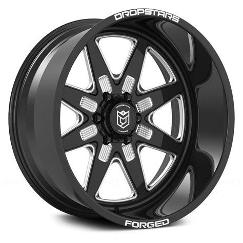 Dropstars® F61bm1 Forged Wheels Gloss Black With Cnc Milled Accents Rims