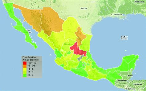 Mapa De Distribución De Especies De Orégano En México Con Base En La