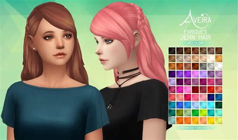 Sims 4 Hairs Aveira Sims 4 Enriques Jenn Hair Recolor