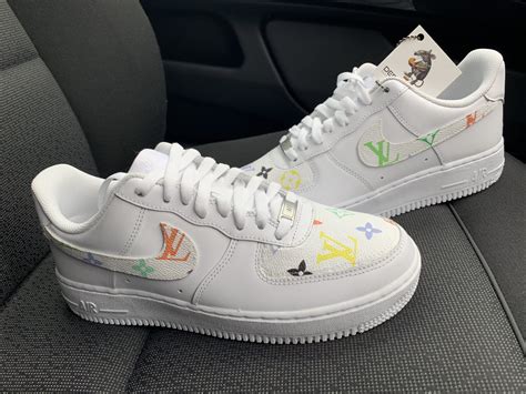 White Multi Color Lv Air Force 1 Derivation Customs Custom Sneakers