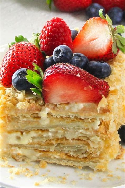 Crispy And Flaky Puff Pastry Cake With Layers Of A Creamy And Rich
